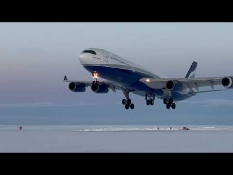 Hi Fly season’s first landing in Antarctica with Airbus A340