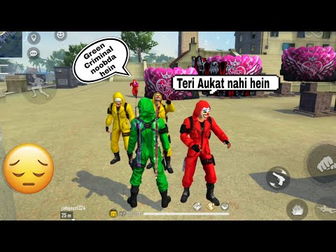 Free Fire solo vs squad funny Gameplay||Free Fire criminal bundle attitude status