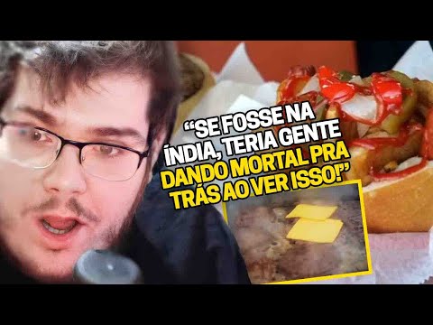 CASIMIRO REAGE: UM CACHORRO QUENTE AMERICANO ESQUISITO MAS APETITOSO | Cortes do Casimito