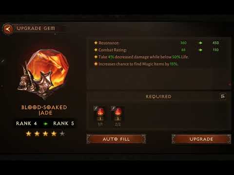 Diablo Immortal : Upgrading Legendary Gems [ rank 4 to 5 ]