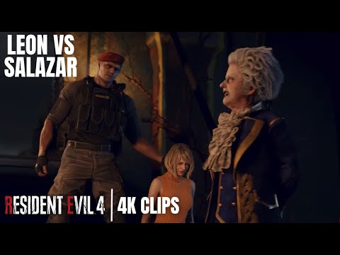 Leon Vs Salazar Boss Fight | Resident Evil 4 Remake 4K Clips