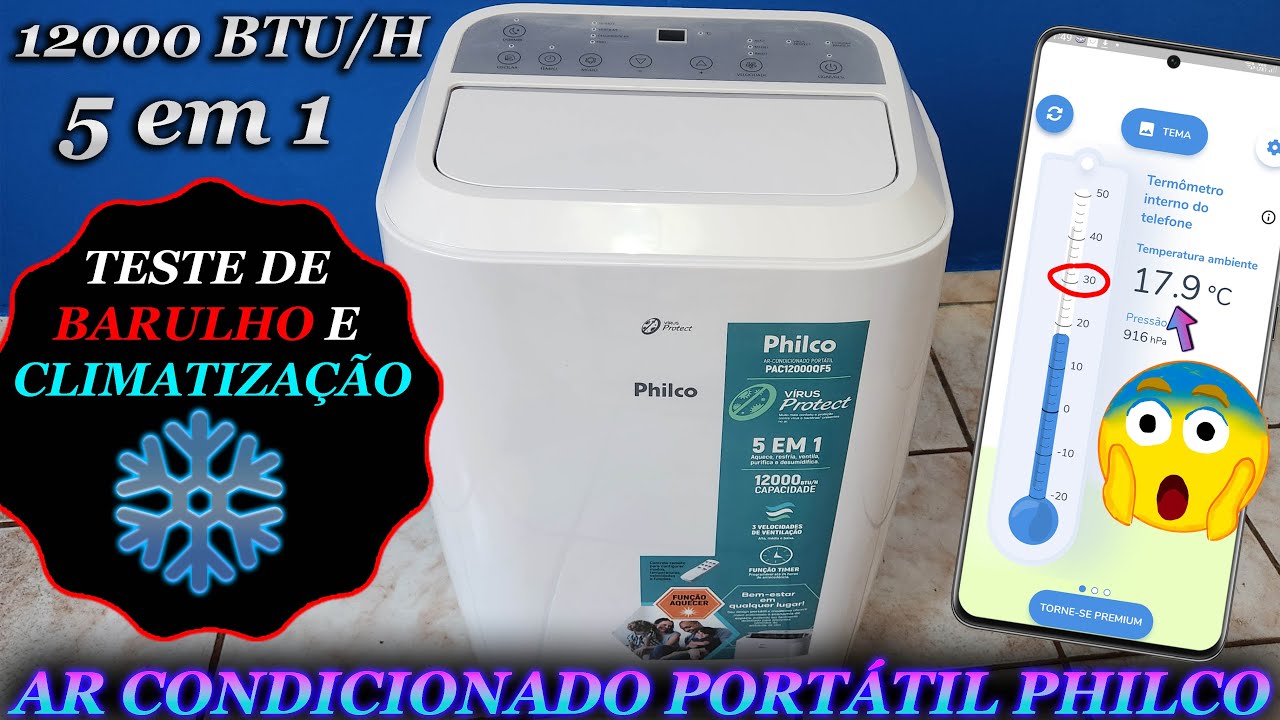 ❄️🥶MEU AR CONDICIONADO PORTÁTIL DA PHILCO P/ 2024 de 12000 BTU/H 5 em 1 ✅PAC12000QF5 Quente/Frio