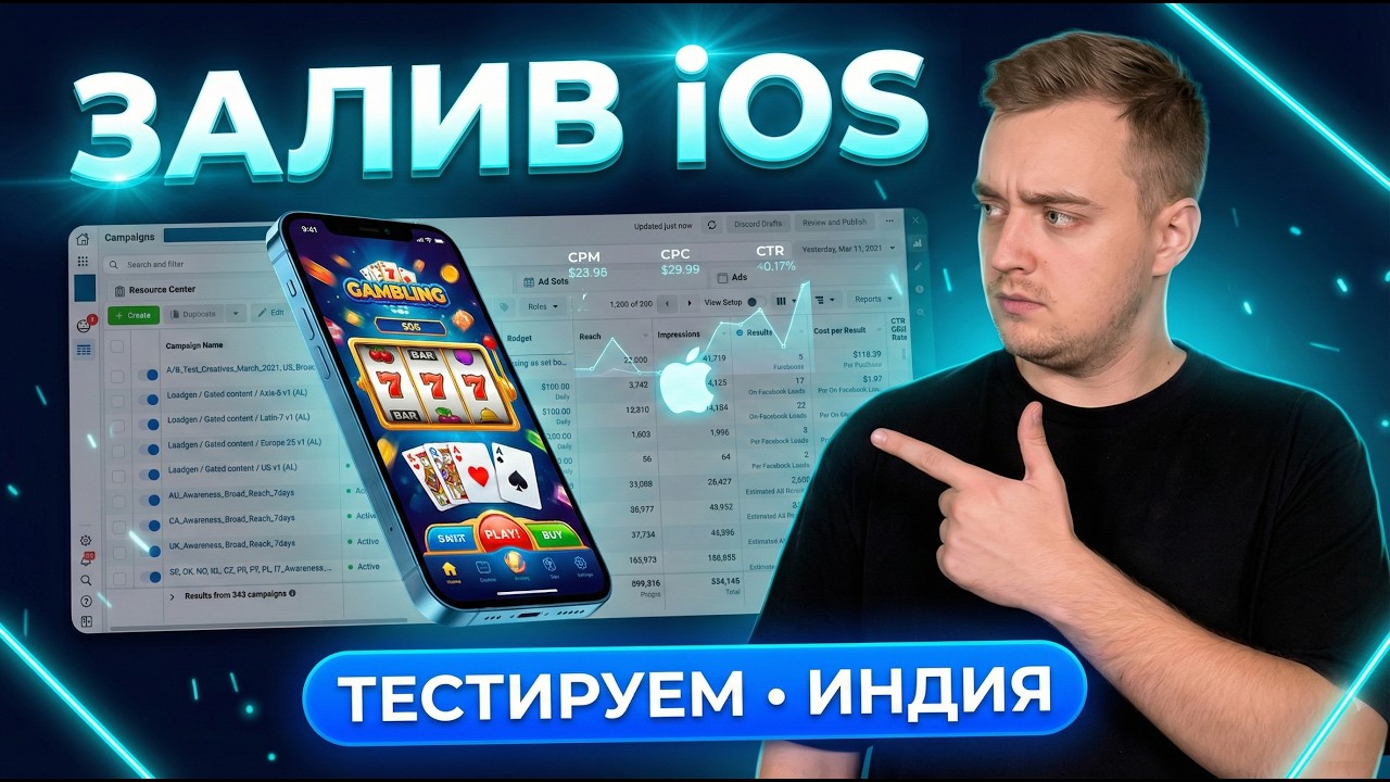 Как перестать сливать бюджет? Залив на IOS на Индию, разбор ошибок, анализ камп