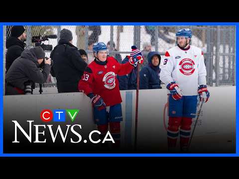 Montreal Canadiens take practice to outdoor rink in NDG