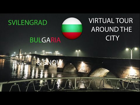 Svilengrad - Bulgaria 4K Virtual Walking Tour around the City - Travel Guide (Night & Snow)
