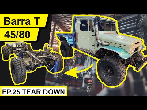 HOW TO STRIP A BARRA POWERED LANDCRUISER BACK TO THE FRAME IN 22 MINS - Barra T FJ 45/80 Ep.#25