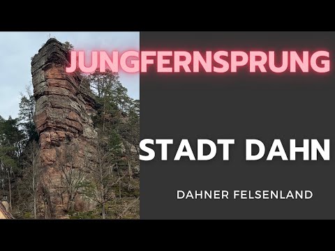 Der Jungfernsprung in Dahn. Ein beeindruckender Felsen und ein Wahrzeichen der Stadt Dahn.