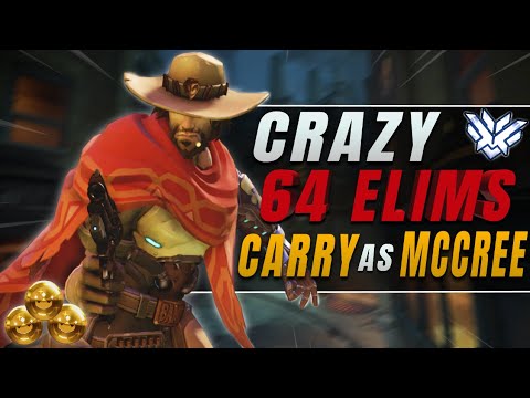 MCCREE 64 ELIMS SOLO CARRY IN GRAND MASTER | Overwatch Season 23