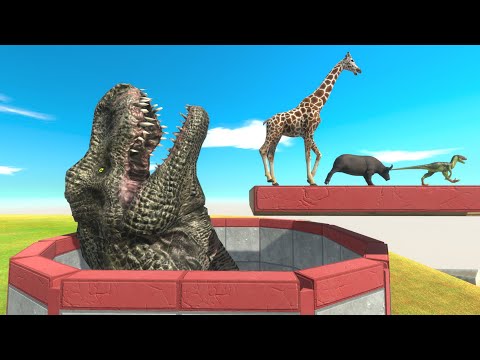 Who Can Jump Over T-Rex Hole | Animal Revolt Battle Simulator