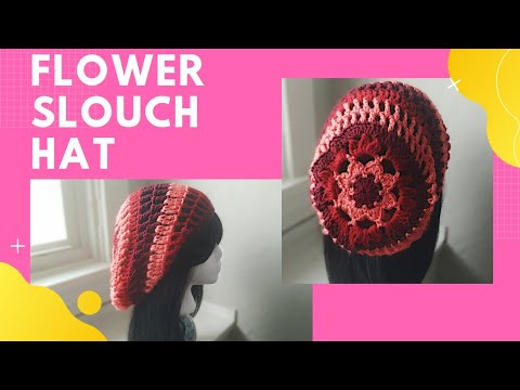 Crochet Summer Slouchy Hat Pattern- Awesome Flower Motif!