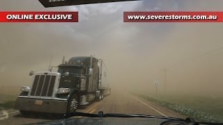 preview picture of video 'Attacked by a dust storm and tumbleweed near Tribune, Kansas'