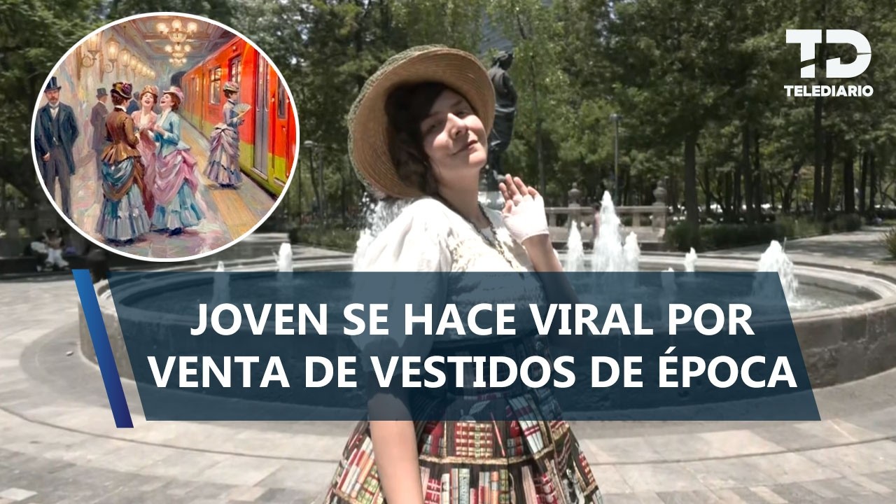 Emprendedora convierte furor por el Metro Hidalgo en una oportunidad para vender vestidos de época