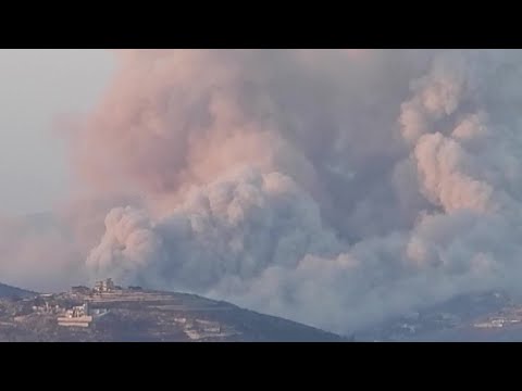 Massive smoke clouds after Israeli army blew up houses in south Lebanon | AFP