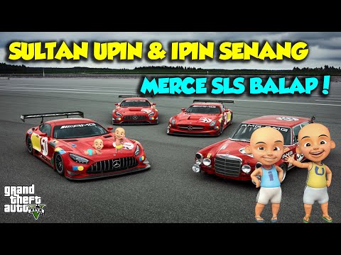 SULTAN UPIN IPIN BALAP MOBIL TELMAHAL DUNIA MERCE SLS BALAP KENCANG - GTA V MOD UPIN & IPIN SPESIAL