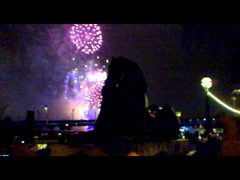 New Year's Countdown and Fireworks - London 2011