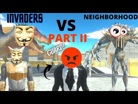 PRIMATES + CARNIVORE DINOS INVADE INFERNALS' NEIGHBORHOOD  -  ANIMAL REVOLT BATTLE SIMULATOR