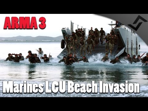 ARMA 3 - Marines LCU Beach Invasion - ARMA 3 Naval Large Naval Landing Gameplay