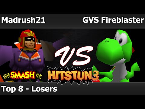Hitstun 3 Smash 64 - Madrush21 (C Falcon) vs GVS Fireblaster (Yoshi) - Top 8 - Losers
