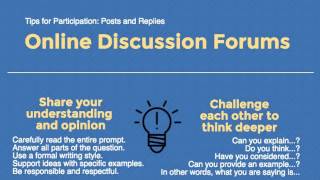 Online Discussion Forum Lesson