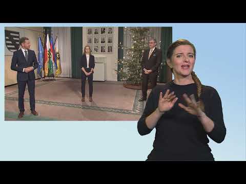 Neujahrsansprache 2022 von Ministerpräsident Michael Kretschmer - Gebärdendolmetschung