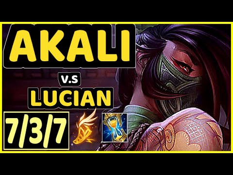 T1 FAKER (AKALI) vs LUCIAN - 7/3/7 KDA MID CHALLENGER GAMEPLAY - KR