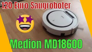 Medion Saugroboter MD18600 unboxing & Test saugt der was?
