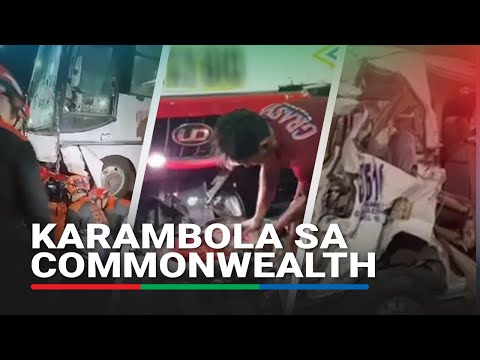 Bus bumangga sa 7 sasakyan sa Commonwealth: 3 patay, 17 sugatan ABS-CBN News