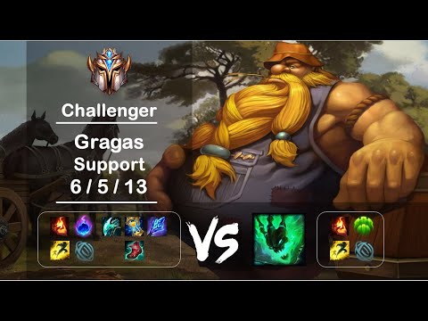 [4K] KR Challenger Support Gragas vs Thresh Ep.1635