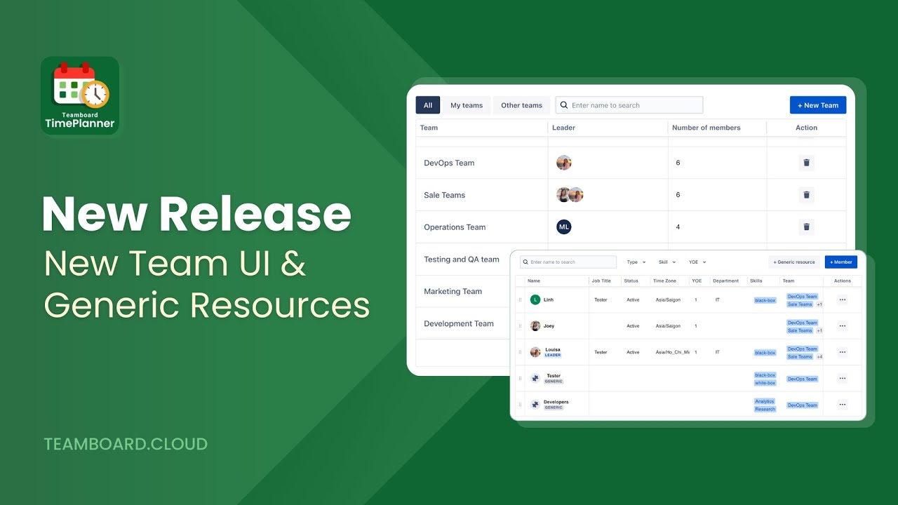 TimePlanner Release | New Team UI & Generic Resources