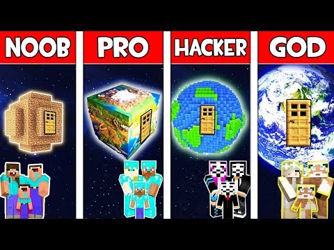 Minecraft NOOB vs PRO vs HACKER vs GOD : FAMILY SECRET PLANET BASE in Minecraft! Animation