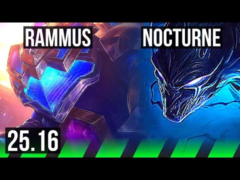 RAMMUS vs NOCTURNE (JGL) | 1100+ games | KR Master | 25.16