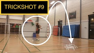 BADMINTON TRICKSHOT #9 - LONG SERVE - BEHIND THE BACK