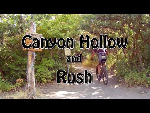  Up the hill on Canyon Hollow and downhill on the Rush trail...