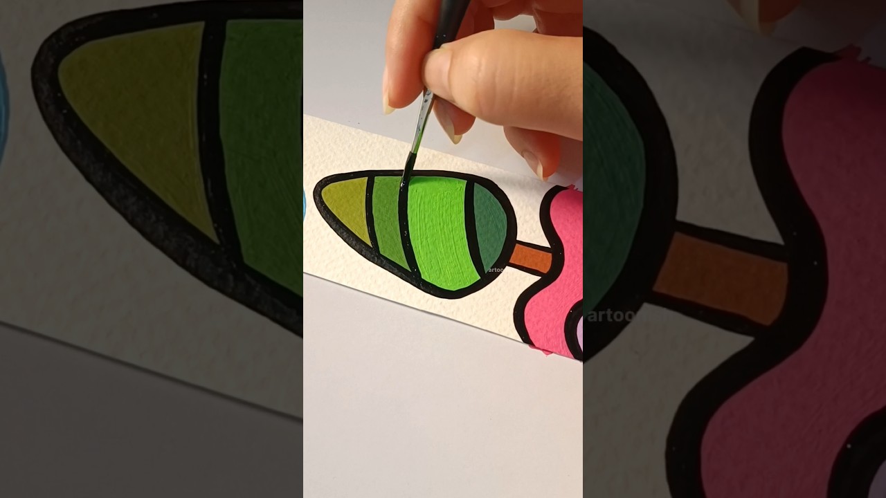 Colorful Minimal Landscape Bohoart Bookmark 🌈 | Easy Acrylic Bookmark Painting