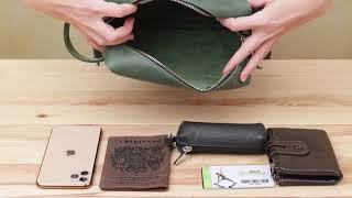 Шкіряна косметичка унісекс Grande Pelle 11573 зелений