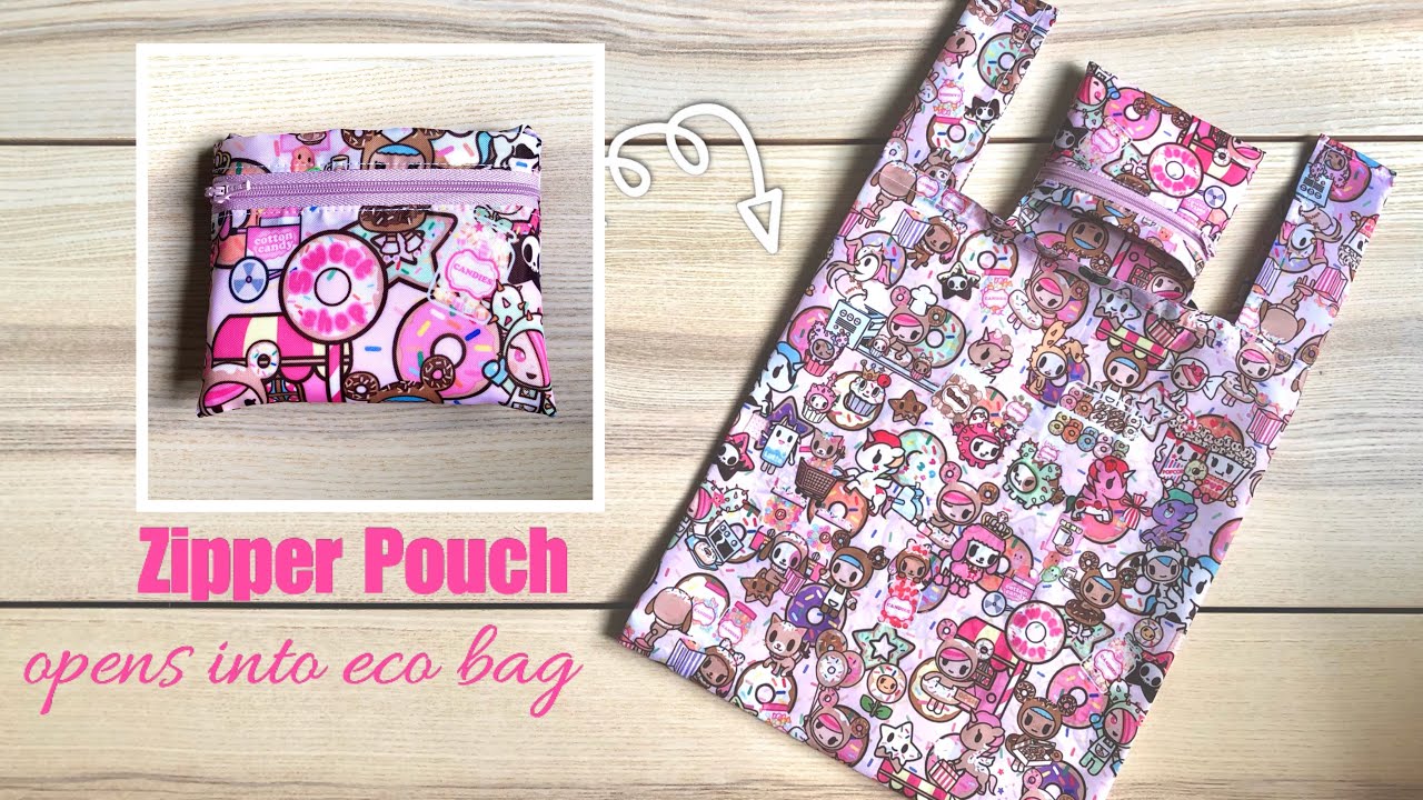 How to sew a foldable and compact Eco/shopping bag with a zipper pocket (7 different sizes!)