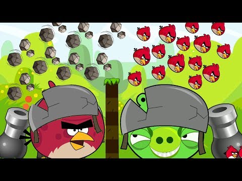 Angry Birds Collection Cannon 1 - TERENCE THROW MAXIMUM STONE AND BIRDS TO PIGGIES!