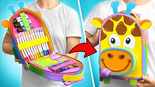 How To Make Bright And Colorful Giraffe Organizer | Foam Paper Backpack 🦒 🎒