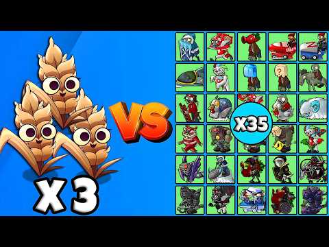 3 Barley Plants Fusion vs All Zombies x35 - PVZ Fusion