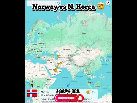 Norway vs North Korea size comparison | #shorts #norway #northkorea #mapping #world #map #viral