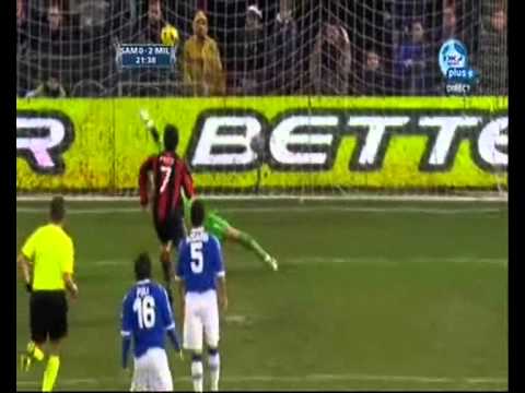 (1/4 coppa italia) sampdoria - milan 0-2 (26.01.2011) pato goal