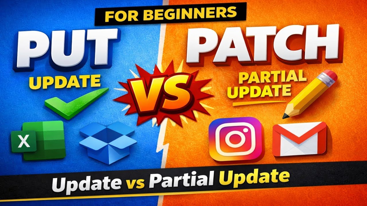 PUT vs PATCH for Beginners (update vs partial update) - Complete Guide
