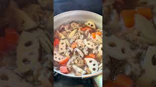 【根菜煮物】にんじんレンコンごぼう豚肉【サッと作ろう！】 #cooking #簡単レシピ #根菜
