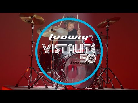 Ludwig Vistalite 24" Blue/Clear/Blue Shell Set image 4