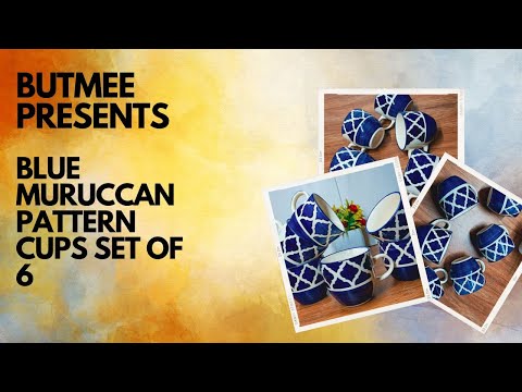 Blue murrucan pattern cups set of 6....