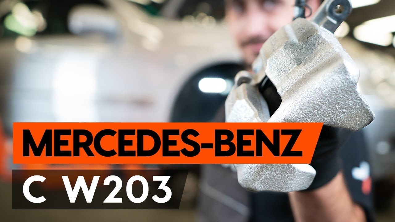 Como mudar pinças de travão da parte dianteira em Mercedes W203 - guia de substituição