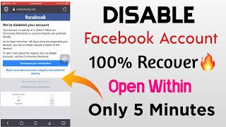 How to open disabled facebook account 2023 | We’ve disabled your account | Facebook problem solved