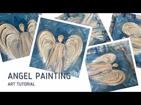 How To Paint An Angel / Angel acrylic painting tutorial / Angel Wings DIY
