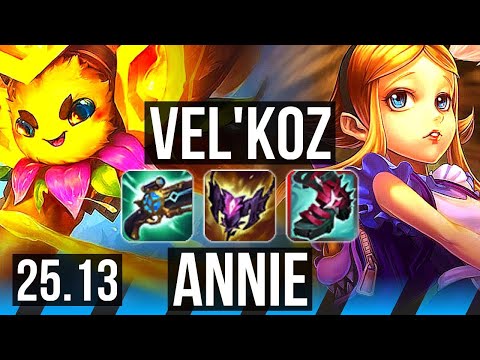 VEL'KOZ vs ANNIE (MID) | 56k DMG | KR Master | 25.13