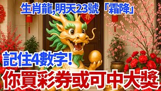 生肖龍注意！明天10月23號，農曆九月初三是「霜降」，你的偏財旺！「這4個數字」一定要記住，買彩券或可中大獎！#屬龍 #生肖 #偏財 #財運 #霜降 #幸運數字 #生肖運勢 #開運 #財庫 #命理